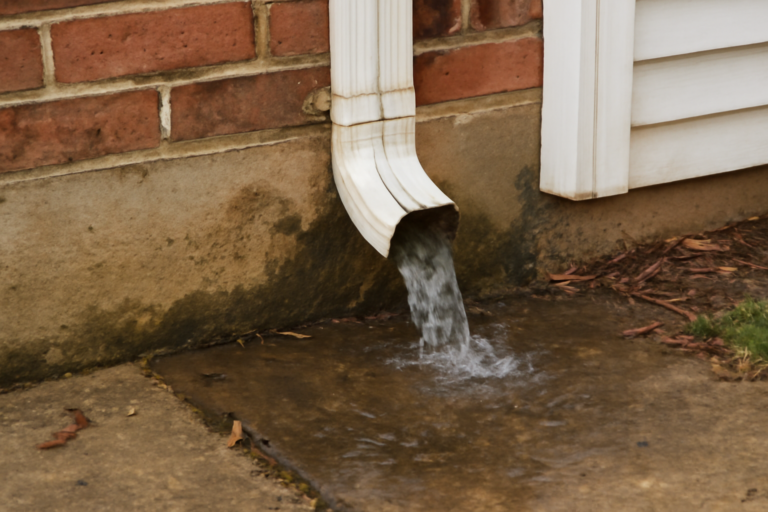 Downspout Failure Water Removal